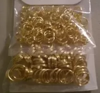 6mm/8mm Split Rings 120/Pk-Gold Color